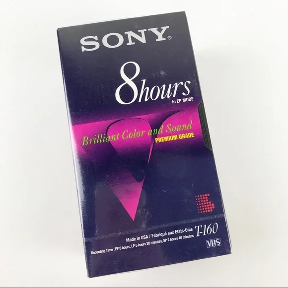 Sealed Sony T-160VE Premium Grade Blank VHS Tapes Made in USA 8 Hour Lot of 3 - Picture 2 of 14